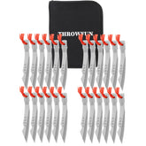 THROWFUN 12/24 Pack 9Cr17 stainless steel- 6.1''(length) 0.12''(thick) , throwing knives set  Full-Tang Throwing Set, with Nylon Sheath for Competition and Recreation Silvery Darts-FB-YF026